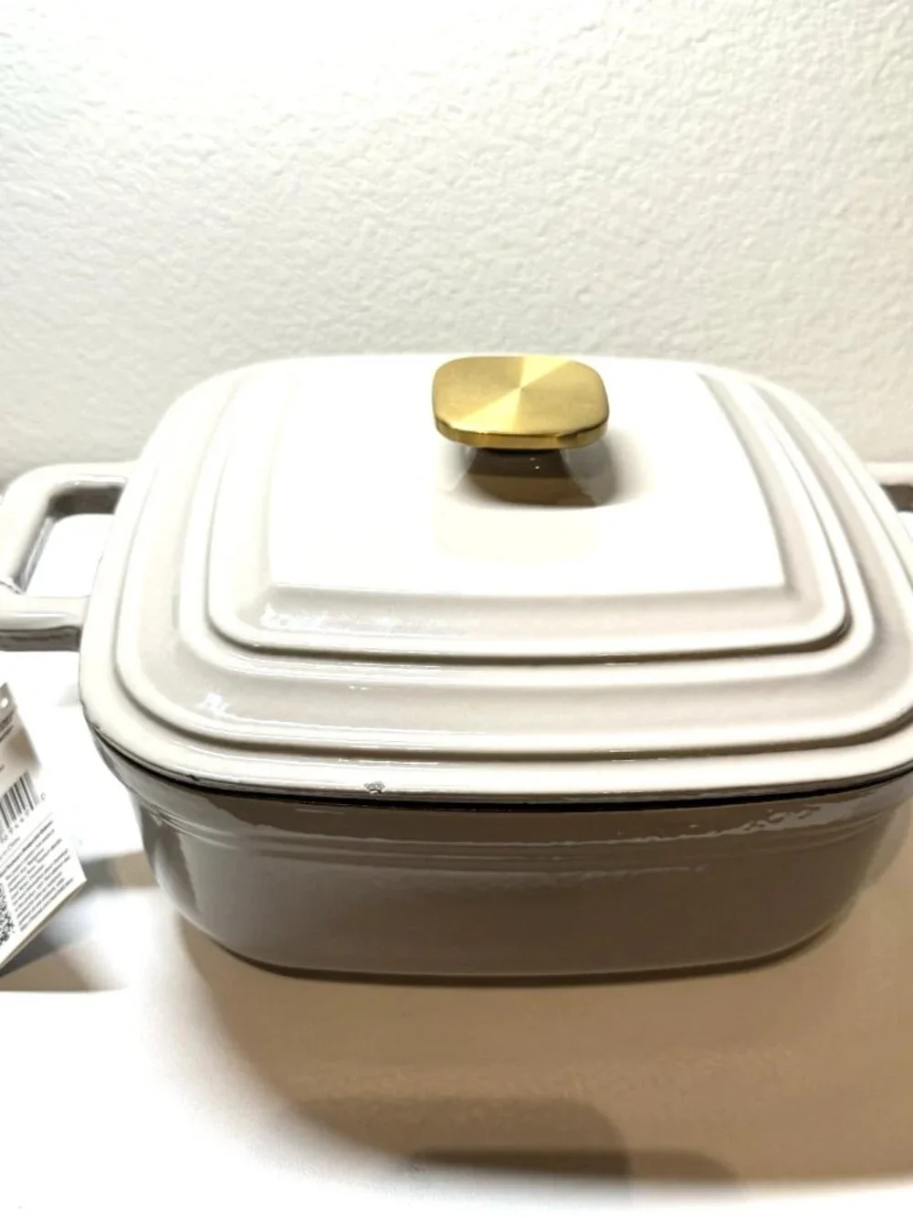 Smith & Clark Ironworks 4 Qt Square Enameled Cast Iron Dutch Oven Gray with Lid